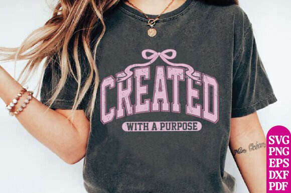 Created with a Purpose PNG: Christian T-Shirt Designs