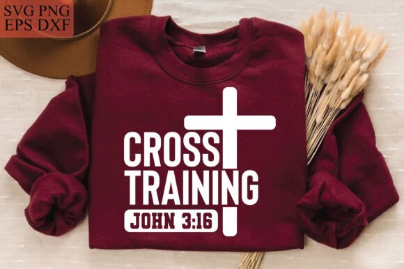 Cross Training PNG, Christian Mens Shirt T-Shirt Designs