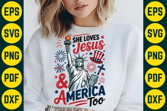 He Loves Jesus America Too SVG Design for T-Shirt Designs