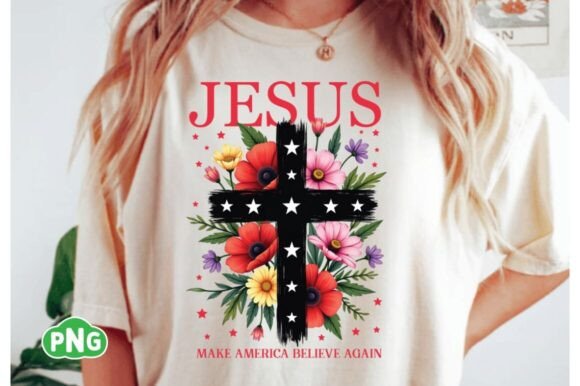 Jesus America, 4th Faith, Christian PNG T-Shirt Designs