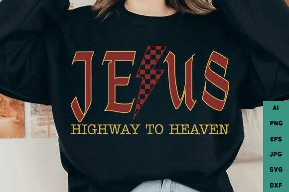 Jesus Highway to Heaven SVG PNG for T-Shirt Designs