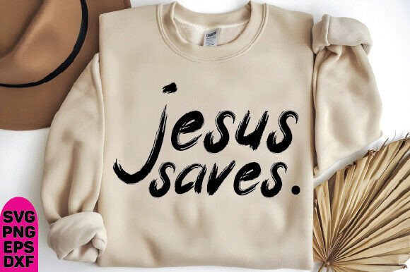 Jesus Saves SVG: Christian Design for T-Shirt Designs