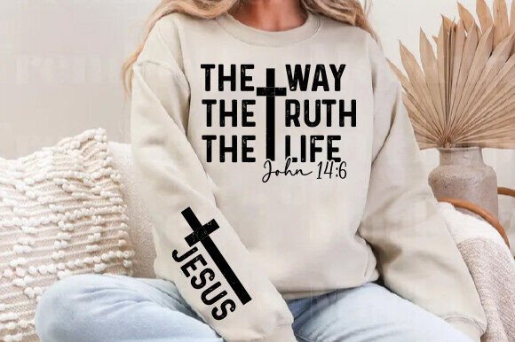 JESUS the WAY Truth Life SVG Sleeve Desi T-Shirt Designs