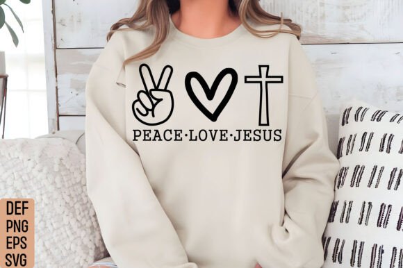 Peace Love Jesus Cut File PNG for T-Shirt Designs