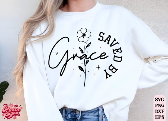 Saved by Grace SVG PNG: Christian T-Shirt Designs